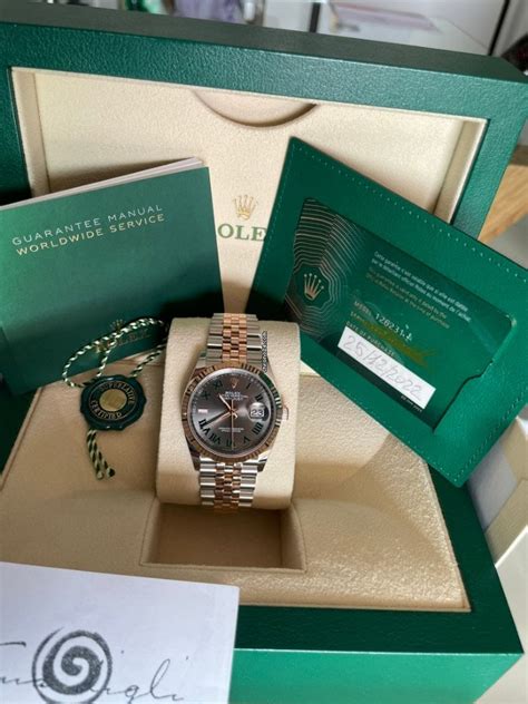 Vendesi Rolex Datejust 36 Wimbledon oro rosa acciaio per 